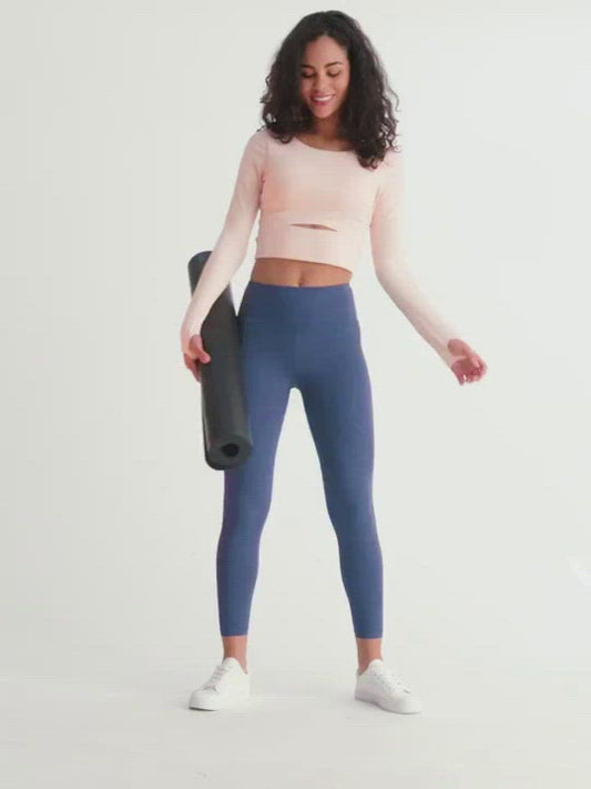 Long Sleeve Cropped Top With Sports Strap